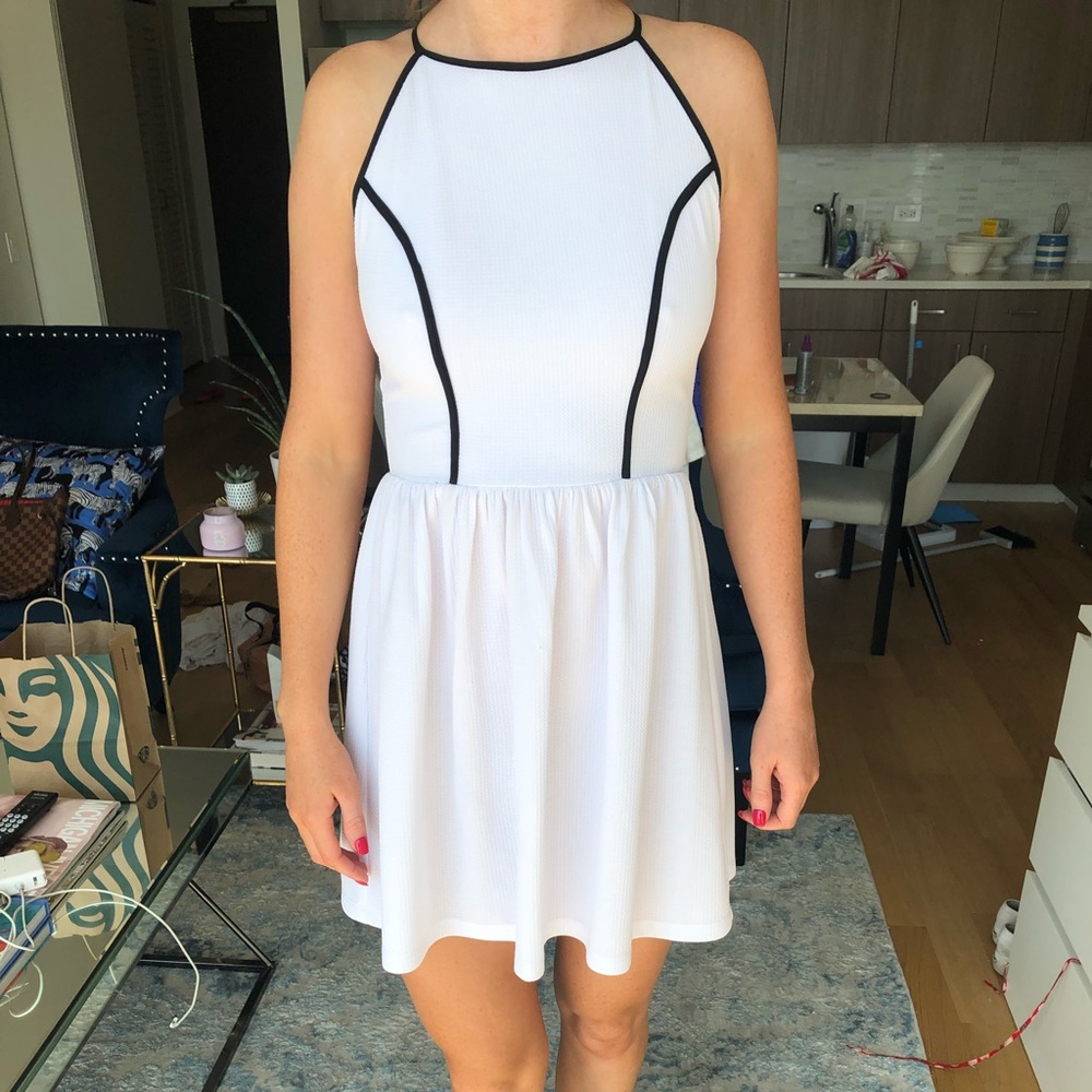 Aqua White Dress